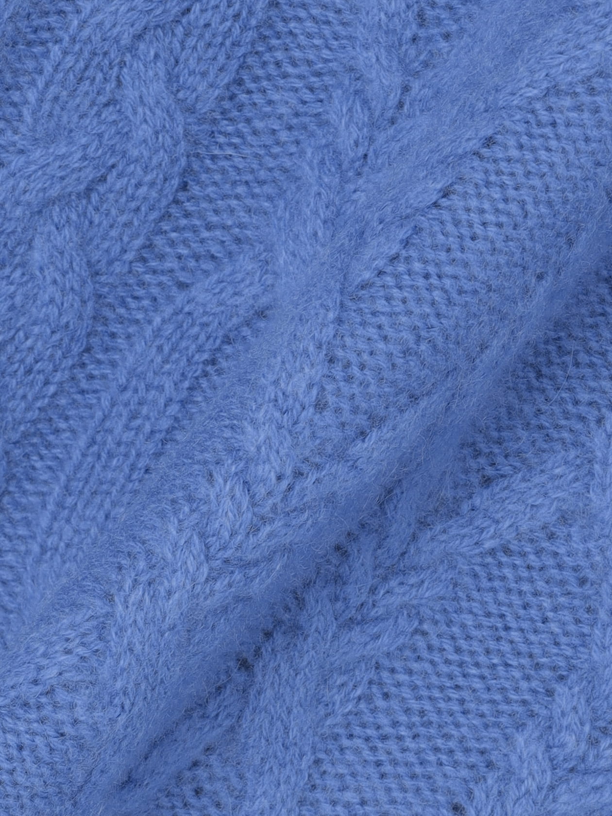 カシミヤ オフタートルケーブルニット