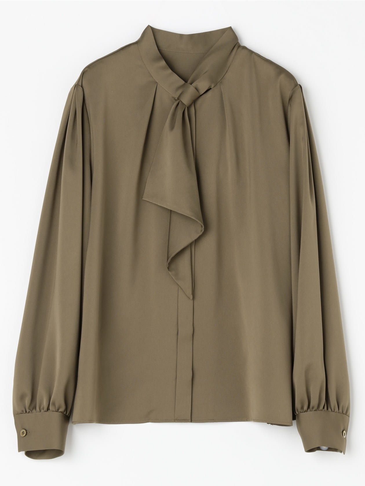 クレープサテン ボウタイブラウス