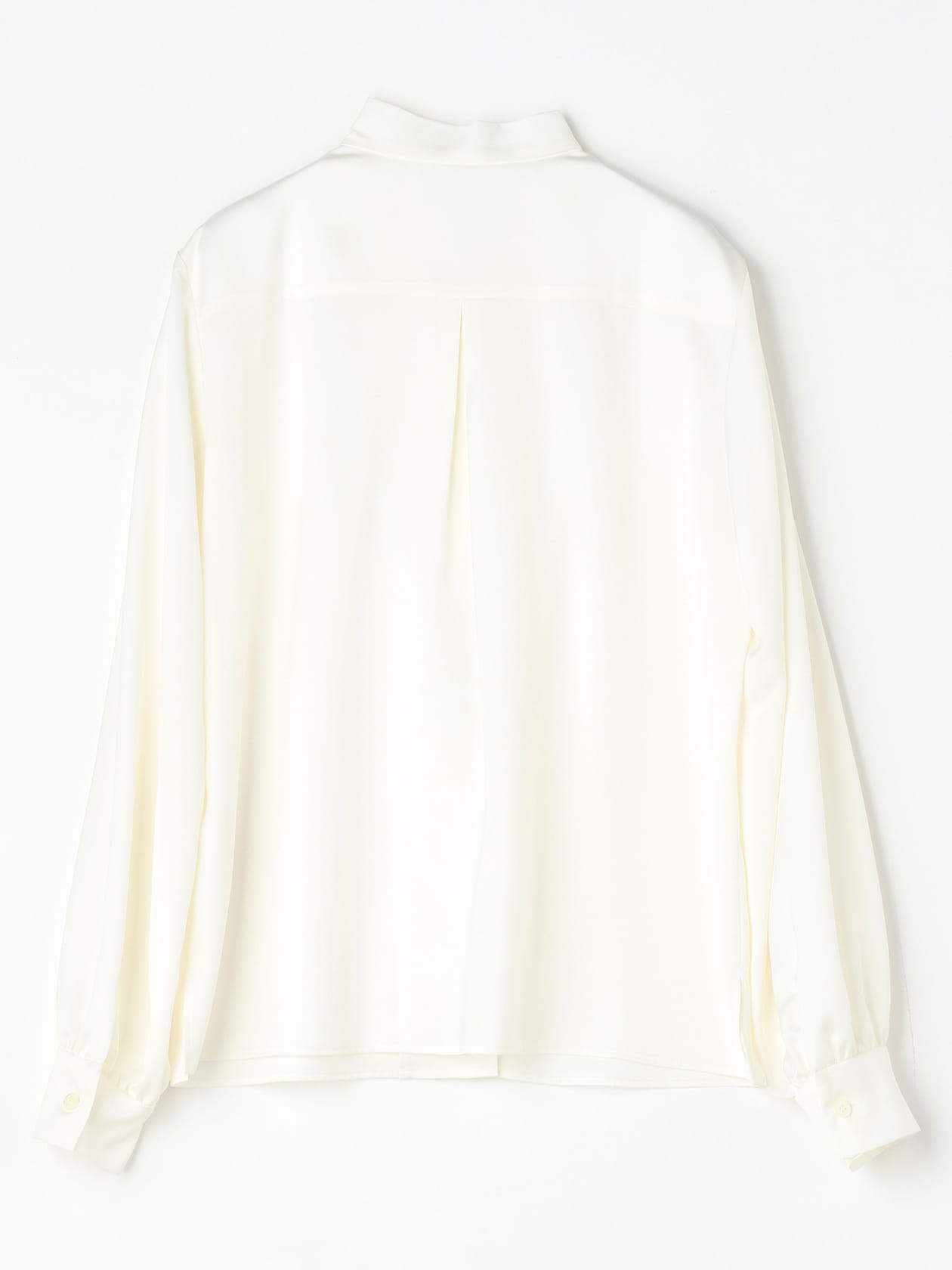 【1030】美品　アナイ　クレープジョーゼットパールボウタイブラウス　白　38 クレープサテン ボウタイブラウス