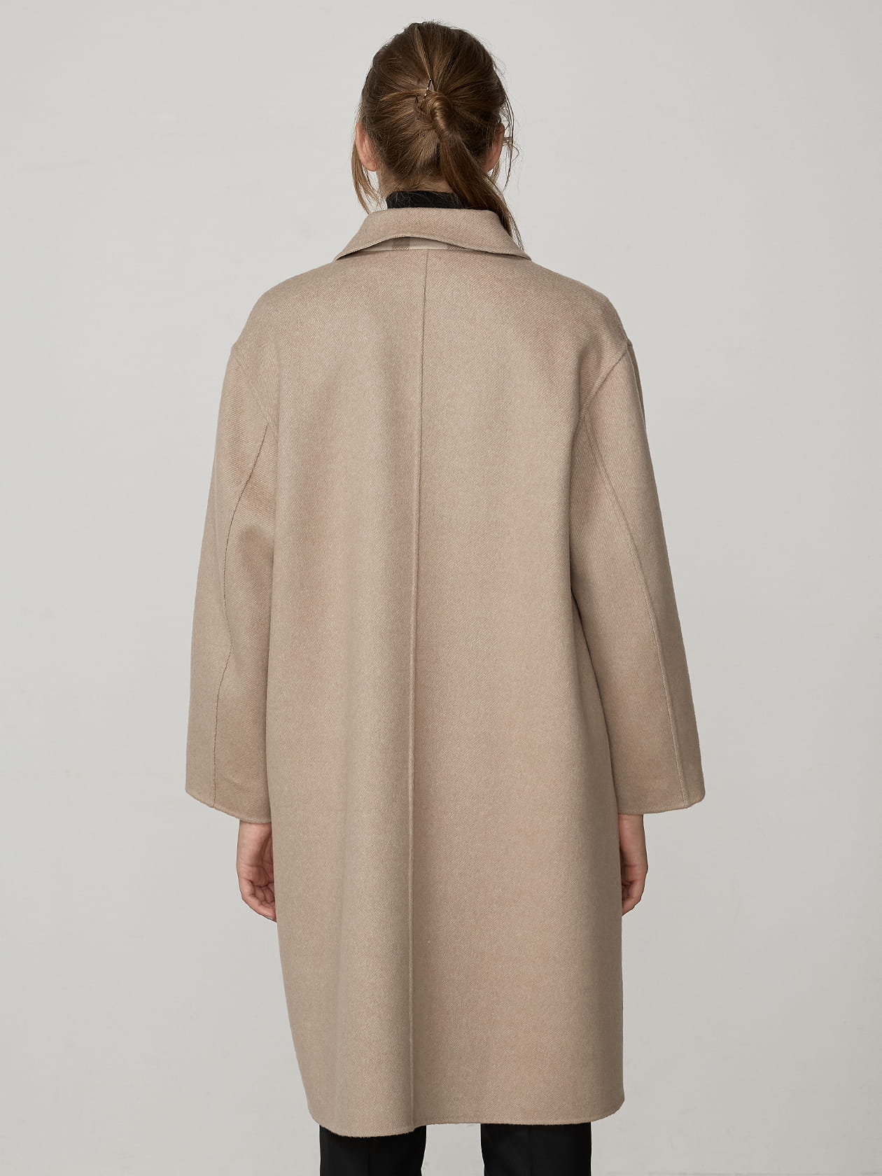 カシミヤブレンドチェックリバーシブルコート