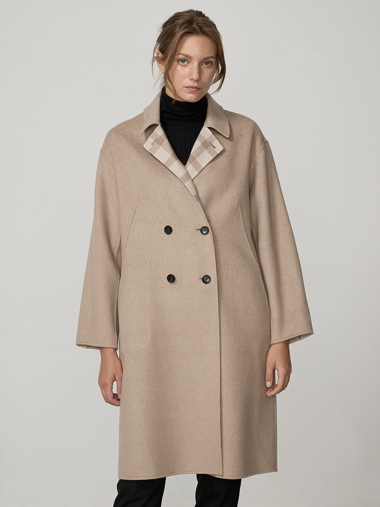 【セール中】アルボレンテ フードコート レッキス カシミヤ リバーシブル セール中】アルボレンテ フードコート レッキス カシミヤ