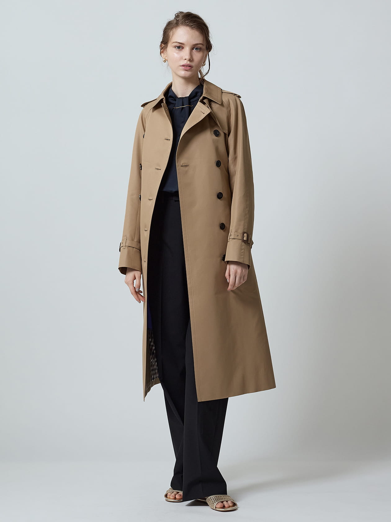 Aquascutum　迷彩柄 トレンチコート テント生地size38 Aquascutum 迷彩柄 トレンチコート テント生地size38