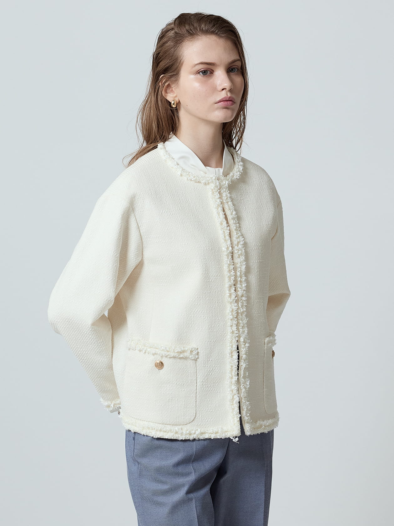 ミックスツィードジャケット