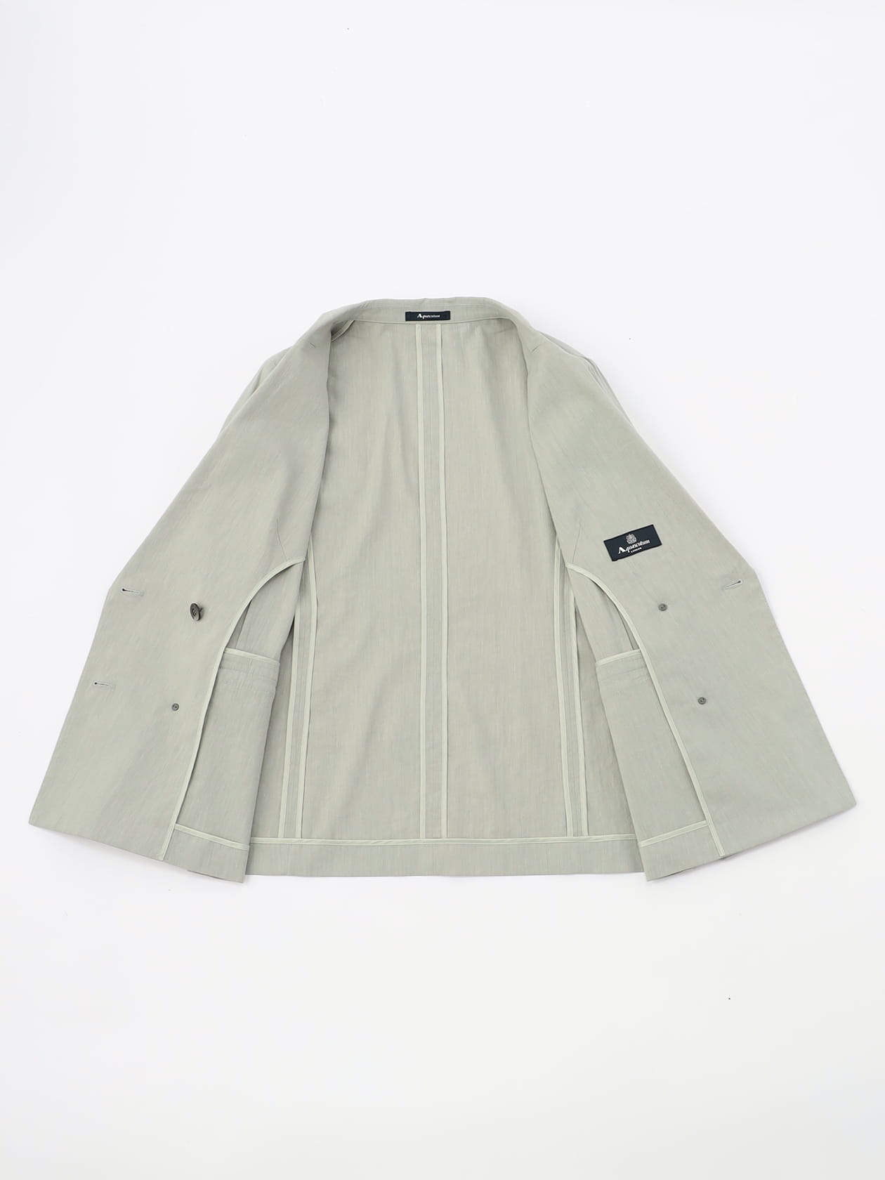 セットアップ対応】コットンリネンストレッチダブルジャケット