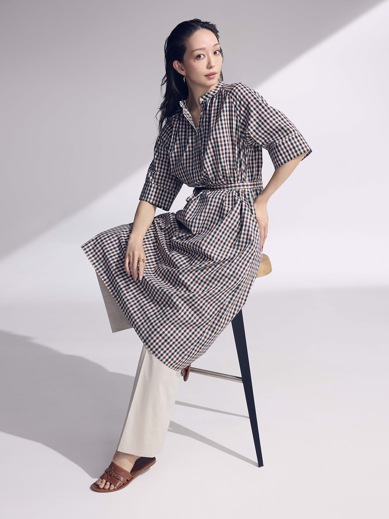 RANDY カットアウトグラフチェックワンピース RANDY 新品未開封 カットアウトグラフチェックワンピース