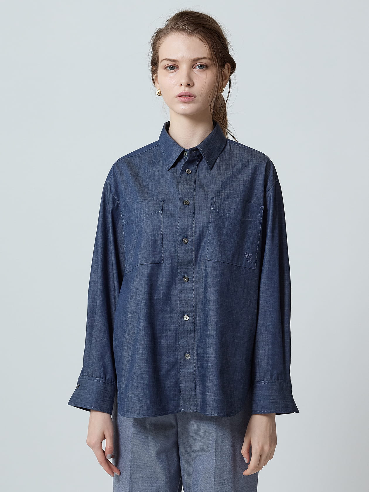 ★美品定価59400円　1piu1uguale3 ストレッチダンガリーシャツ 2025年最新】1piu1uguale3 デニムシャツ・ダンガリーシャツの