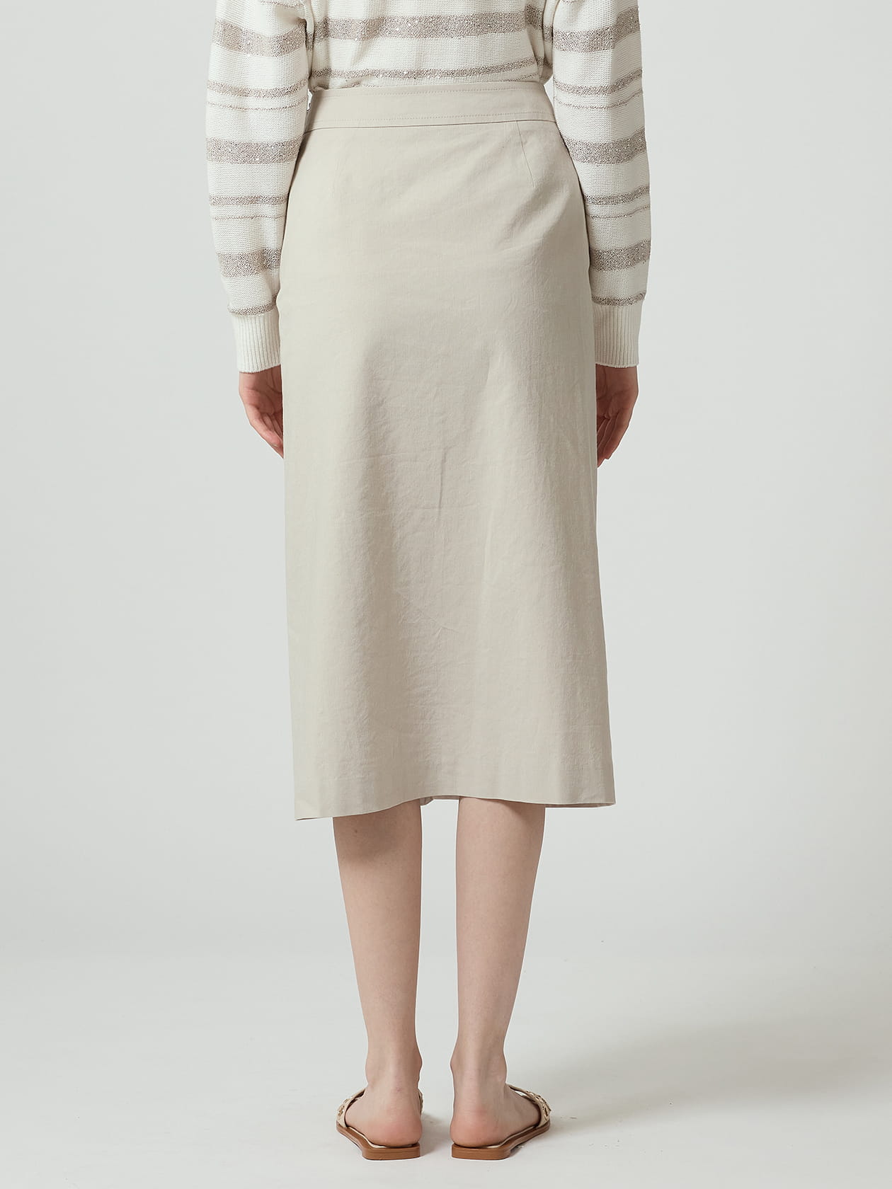 ゆか セットアップ対応】コットンリネンストレッチスカート
