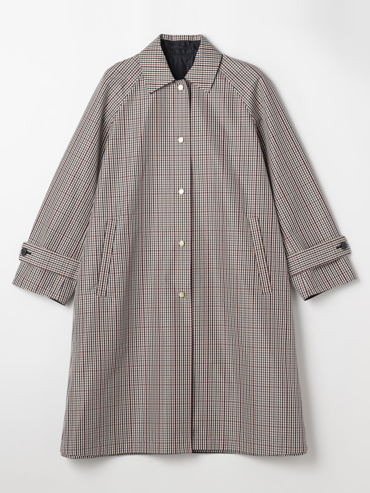 クラブチェックリバーシブルステンカラーコート