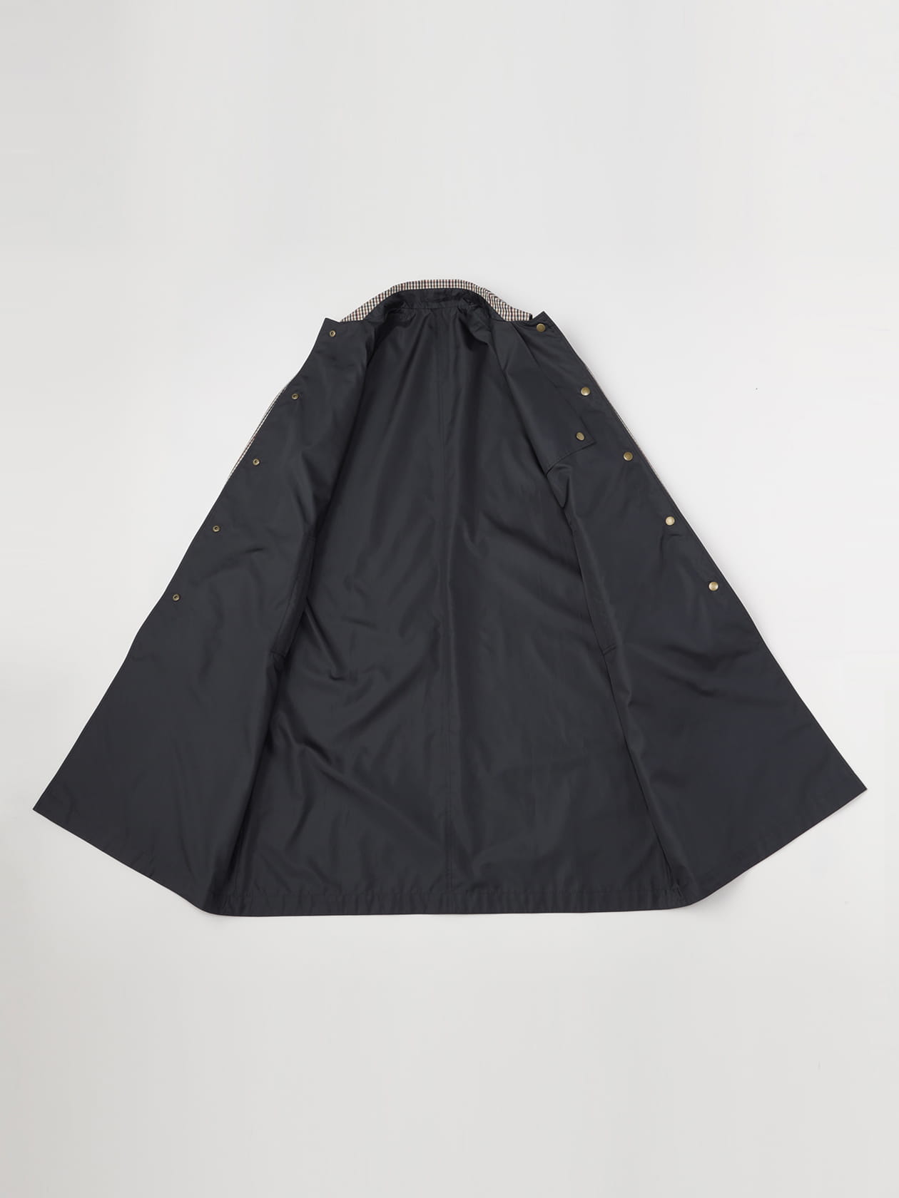 クラブチェックリバーシブルステンカラーコート