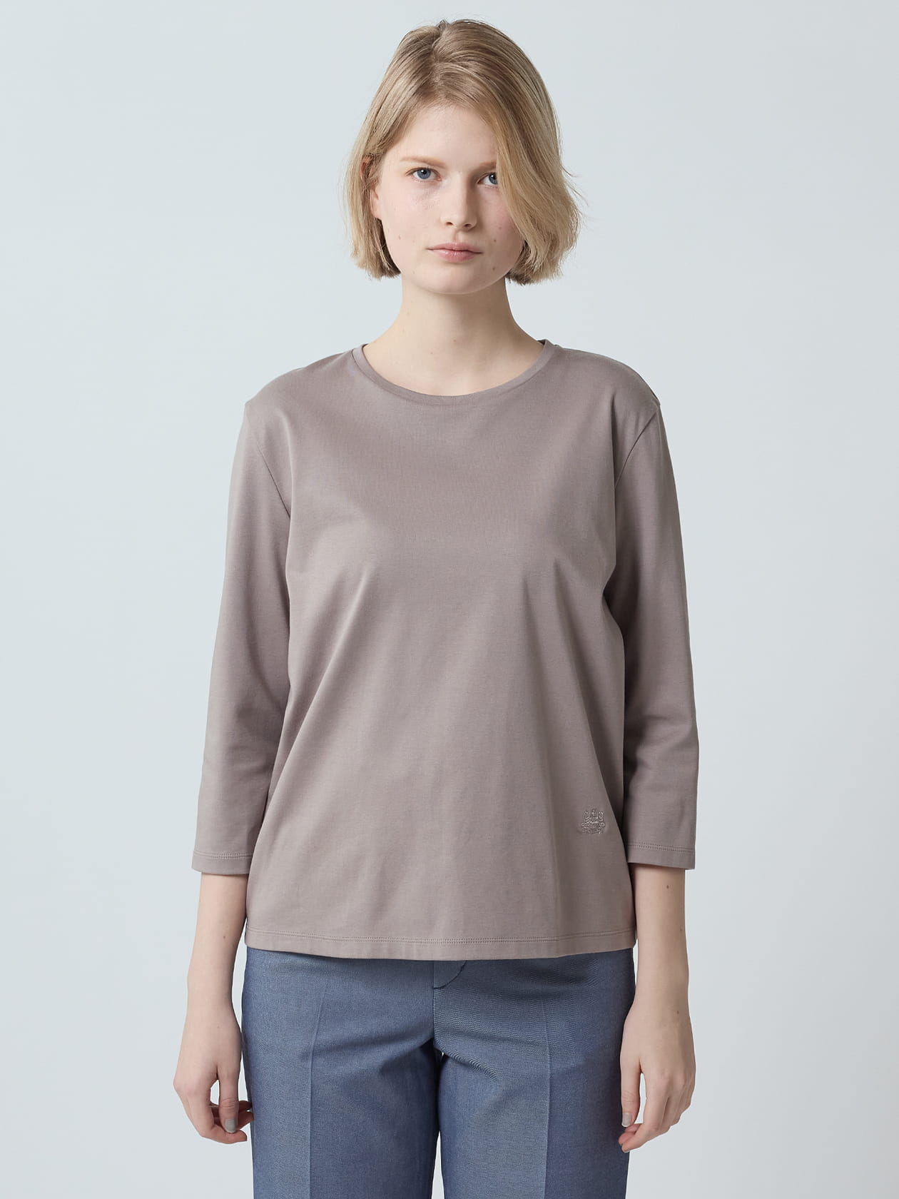 スビンスムース7分袖カットソー