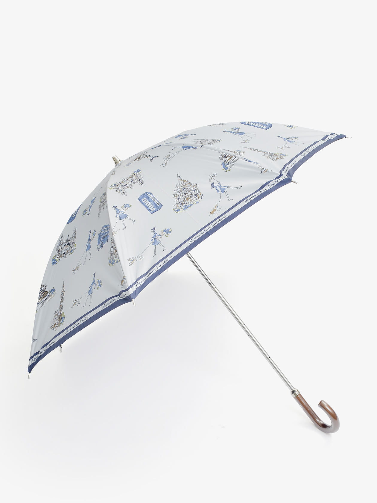 【未使用】アクアスキュータム ショート 傘 晴雨兼用 パラソル ロンドン ② カラーブロック バイカラー 晴雨兼用パラソル（折りたたみ・ミニ傘）