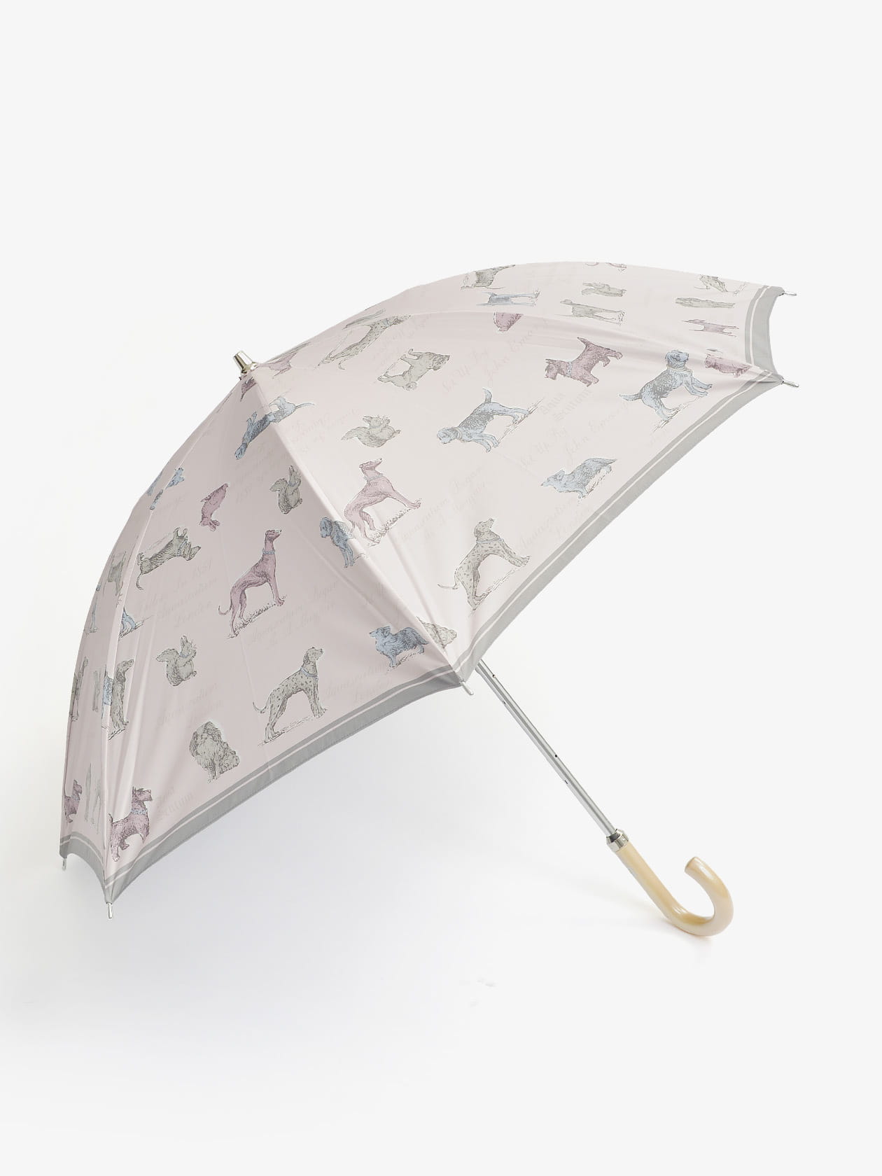 アンティーク犬図鑑プリント晴雨兼用ショート傘
