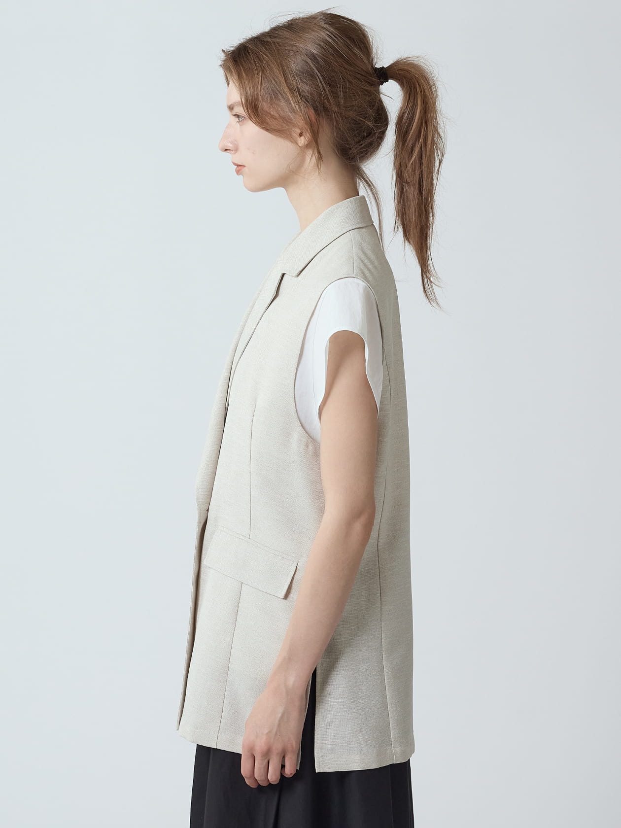 ■美品 DUAL VIEW デュアルビュー リネン混 ロングジレ 定価5.3万 2024 SPRING SUMMER COLLECTION – DUAL VIEW