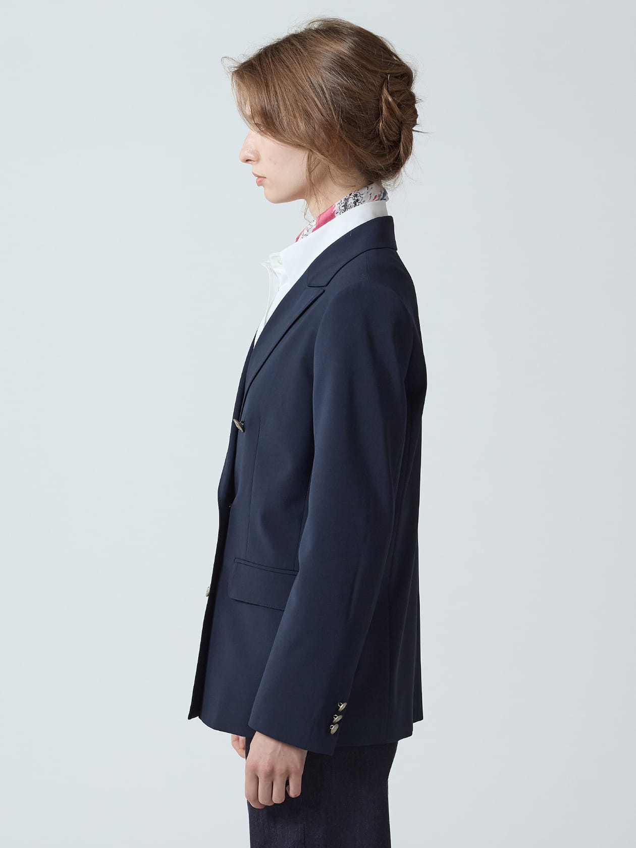 aquascutum テーラードジャケット ダブルブレスト ストレッチダブルブレザー