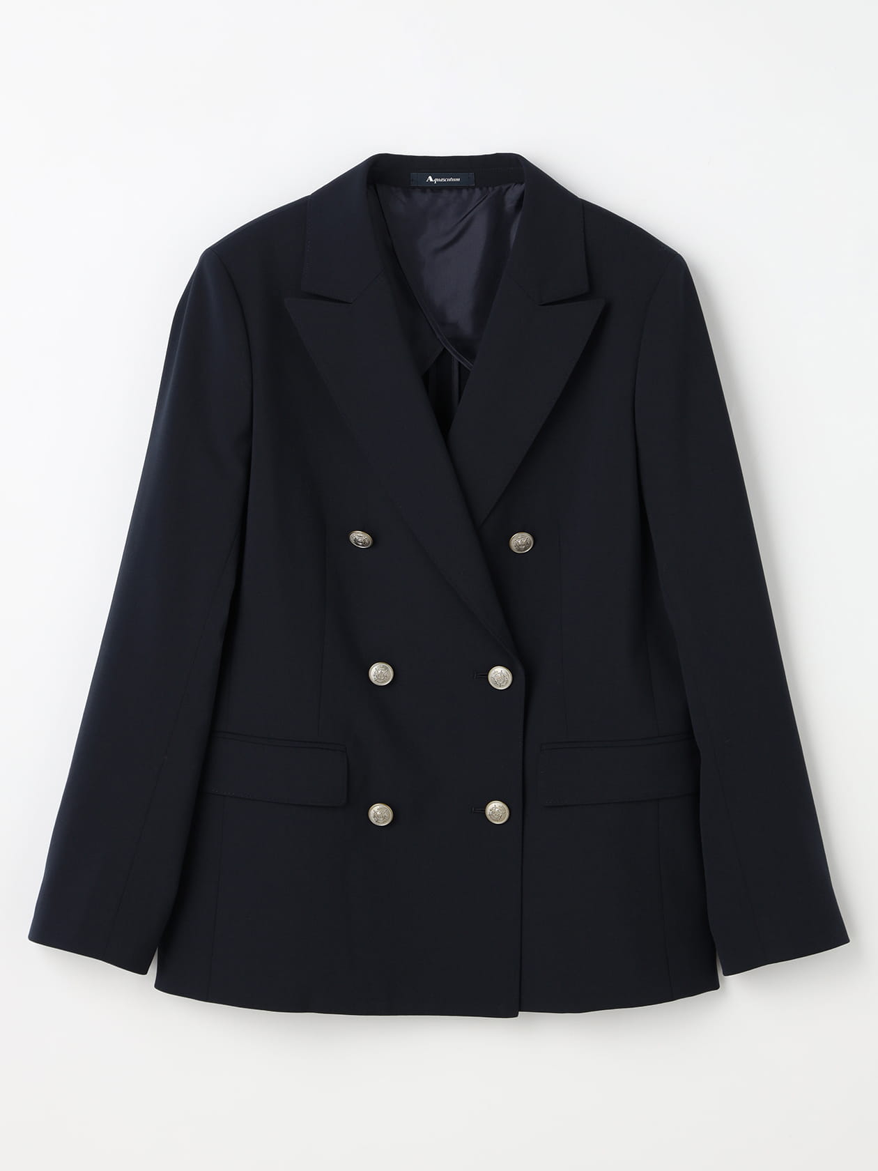 Aquascutum ブラック ダブルブレストジャケット Aquascutum ブラック ダブルブレストジャケット