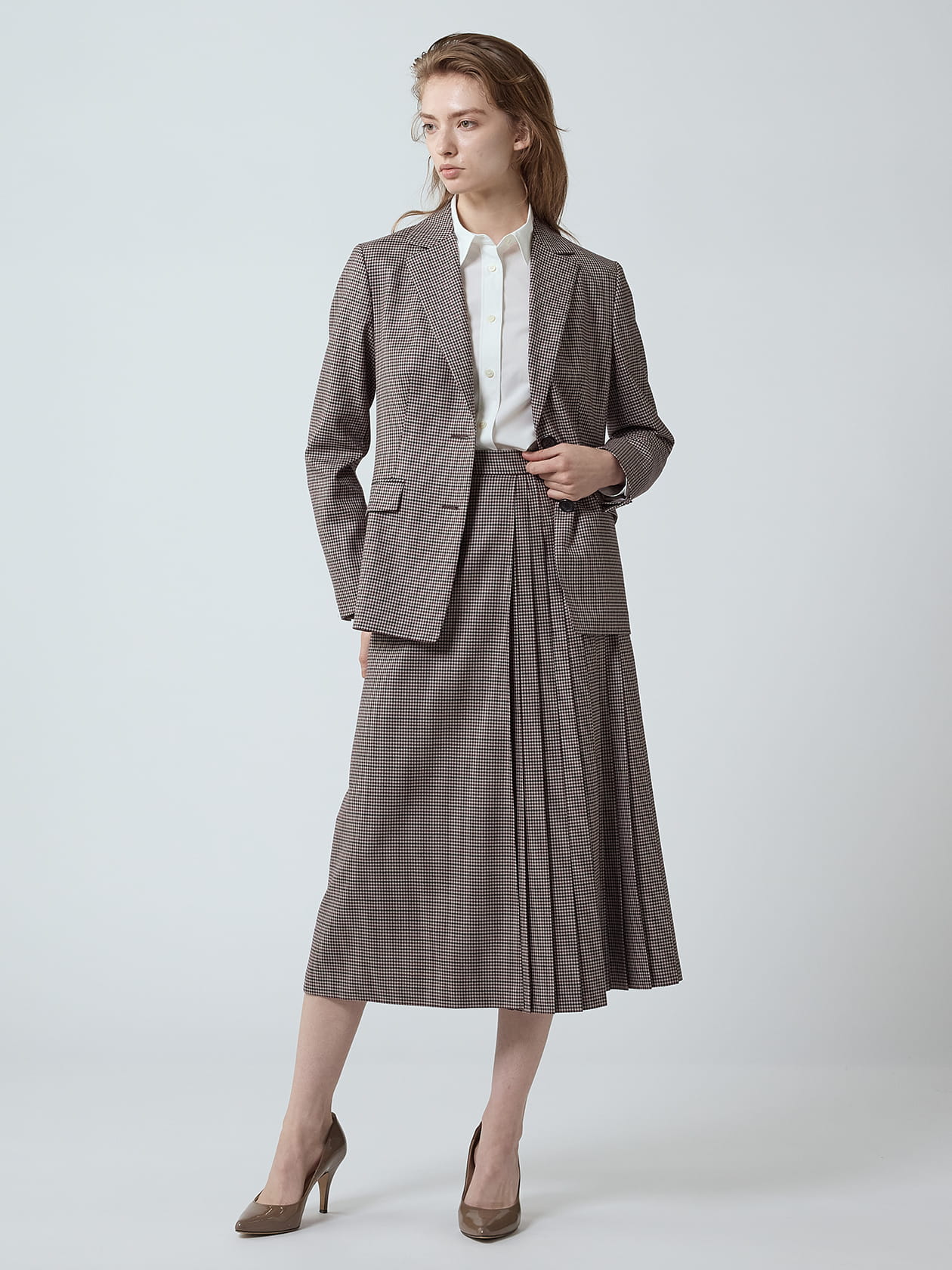 セットアップ対応】クラブチェックテーラードジャケット