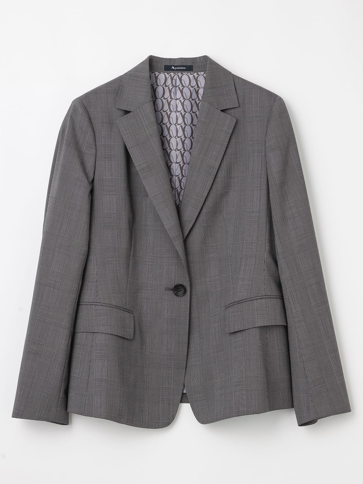 【タグ付き】Aquascutum 高級セットアップ スーツ グレンチェック A7 セットアップ対応】ウールグレンチェックジャケット