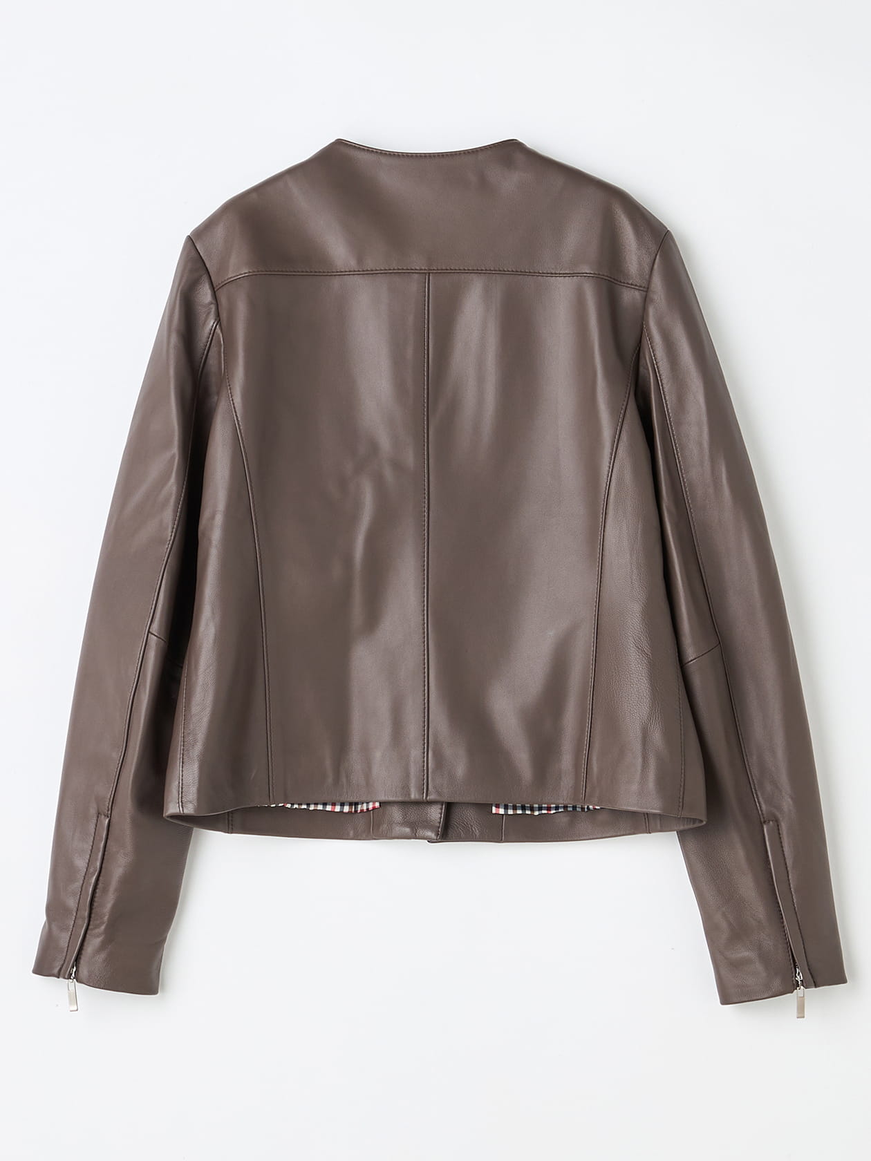 Aquascutum ラムレザー ベルト付き ショートコート シープスキン 本革 ラムレザーライダースジャケット