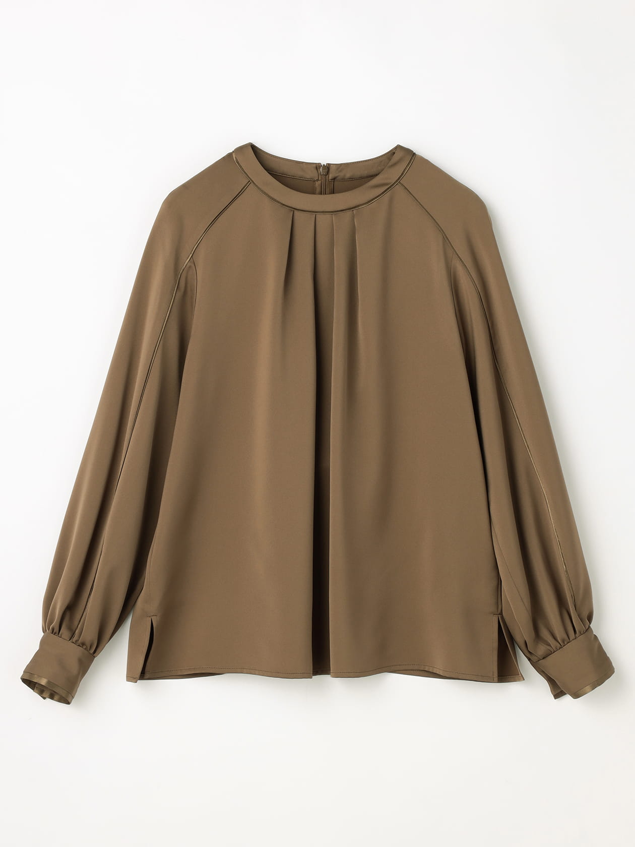 ラウンドネックギャザーブラウス