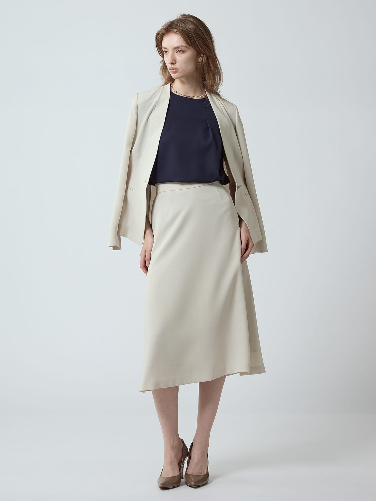 セットアップ対応】トリアセストレッチスカート