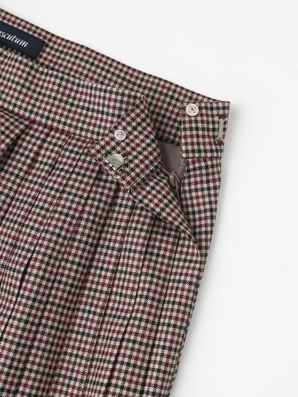 アクアスキュータム★クラブチェック総柄 ノーカラースカートスーツ ロングスカート アクアスキュータム☆クラブチェック総柄 ノーカラースカートスーツ