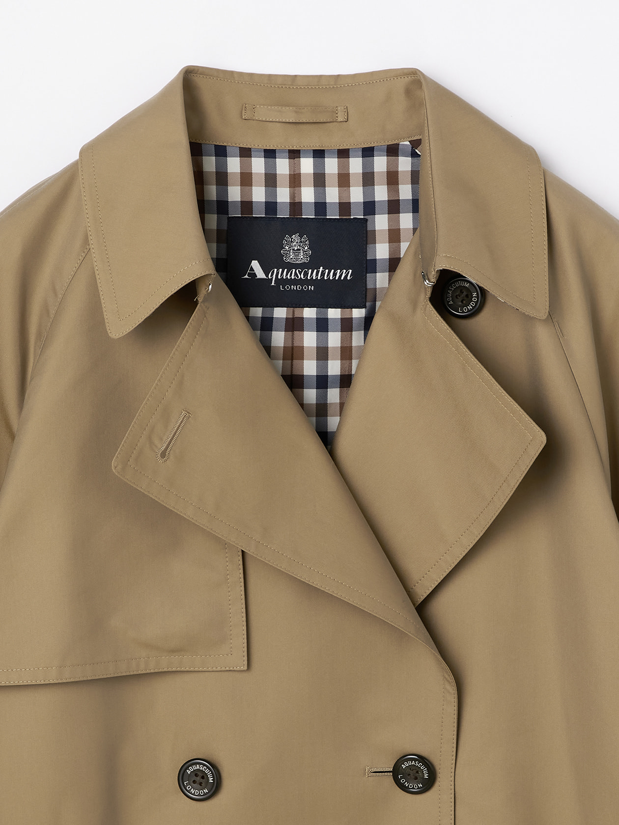 極美品 Aquascutum トレンチコート L - XL ベージュ チェック アクアスキュータム Signature Trench Coat トレンチコート 4色