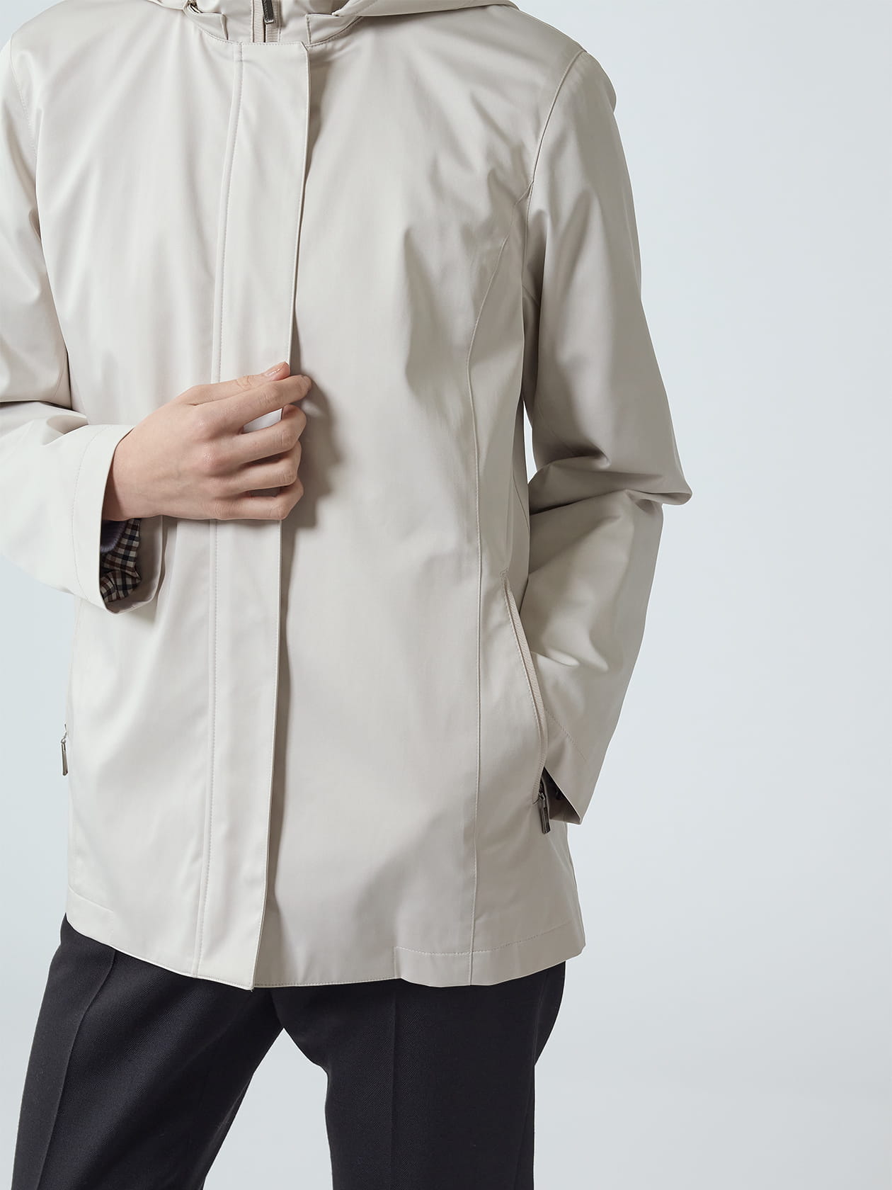 タフタ2WAY フーデットパーカー