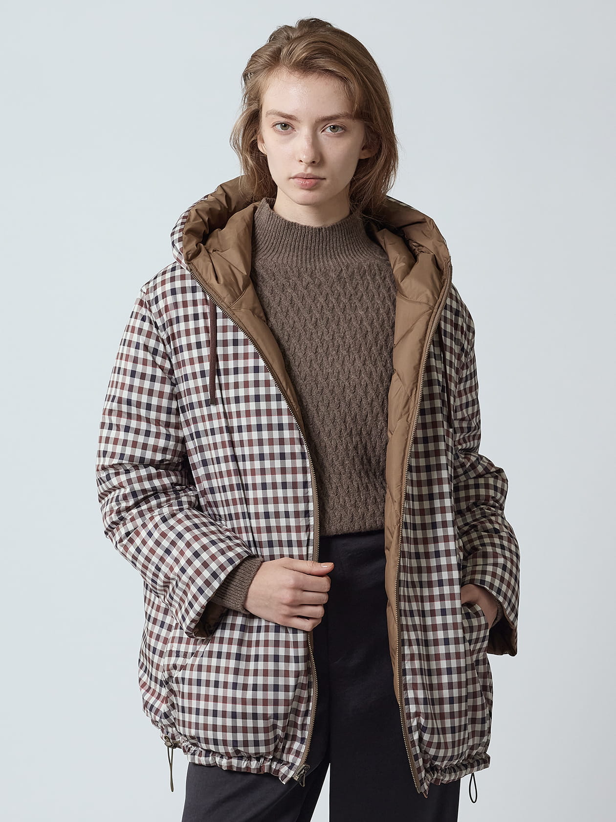 クラブチェックリバーシブルダウン