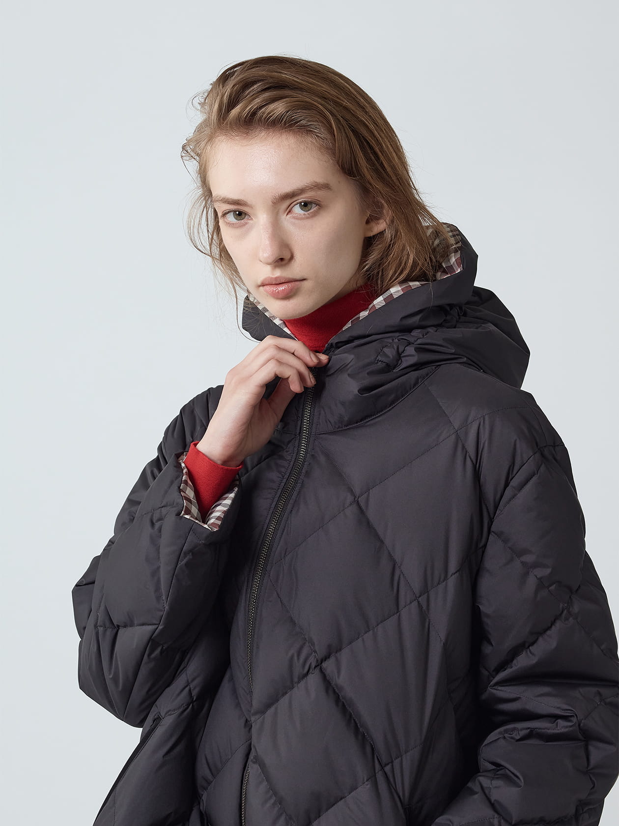 クラブチェックリバーシブルダウン