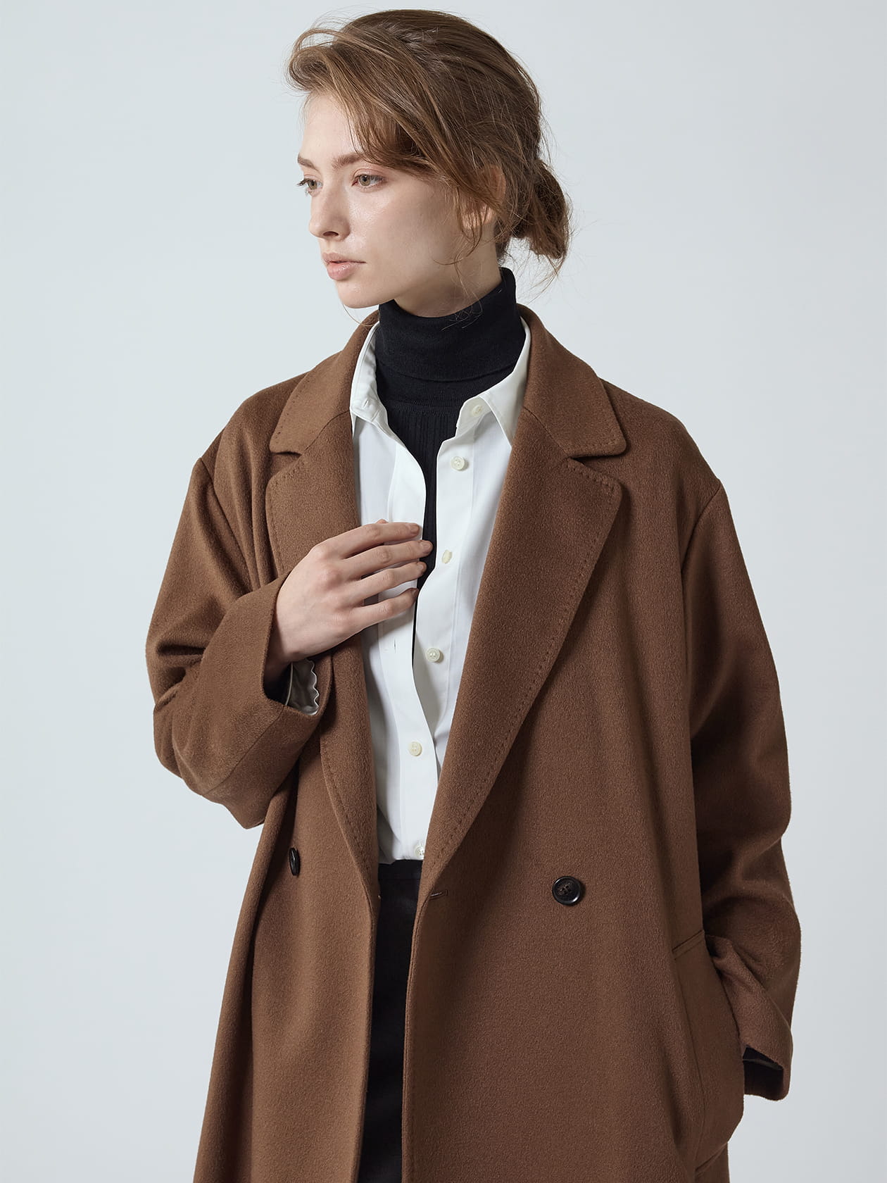 美品✨スポーツマックス　カシミヤアンゴラ　ベルテッドコート　ダブル　ブラウン38 MaxMara マックスマーラピュアカシミヤダブルフェイスベルテッドコート