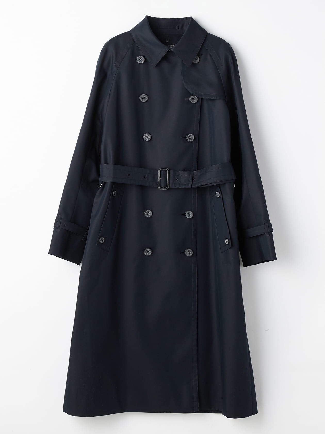 希少✨ALAIA アライア トレンチコート ロング ダブル ベルト 黒 フランス ダブルトレンチコートベーシックA型｜着丈130【超ロングコート販売