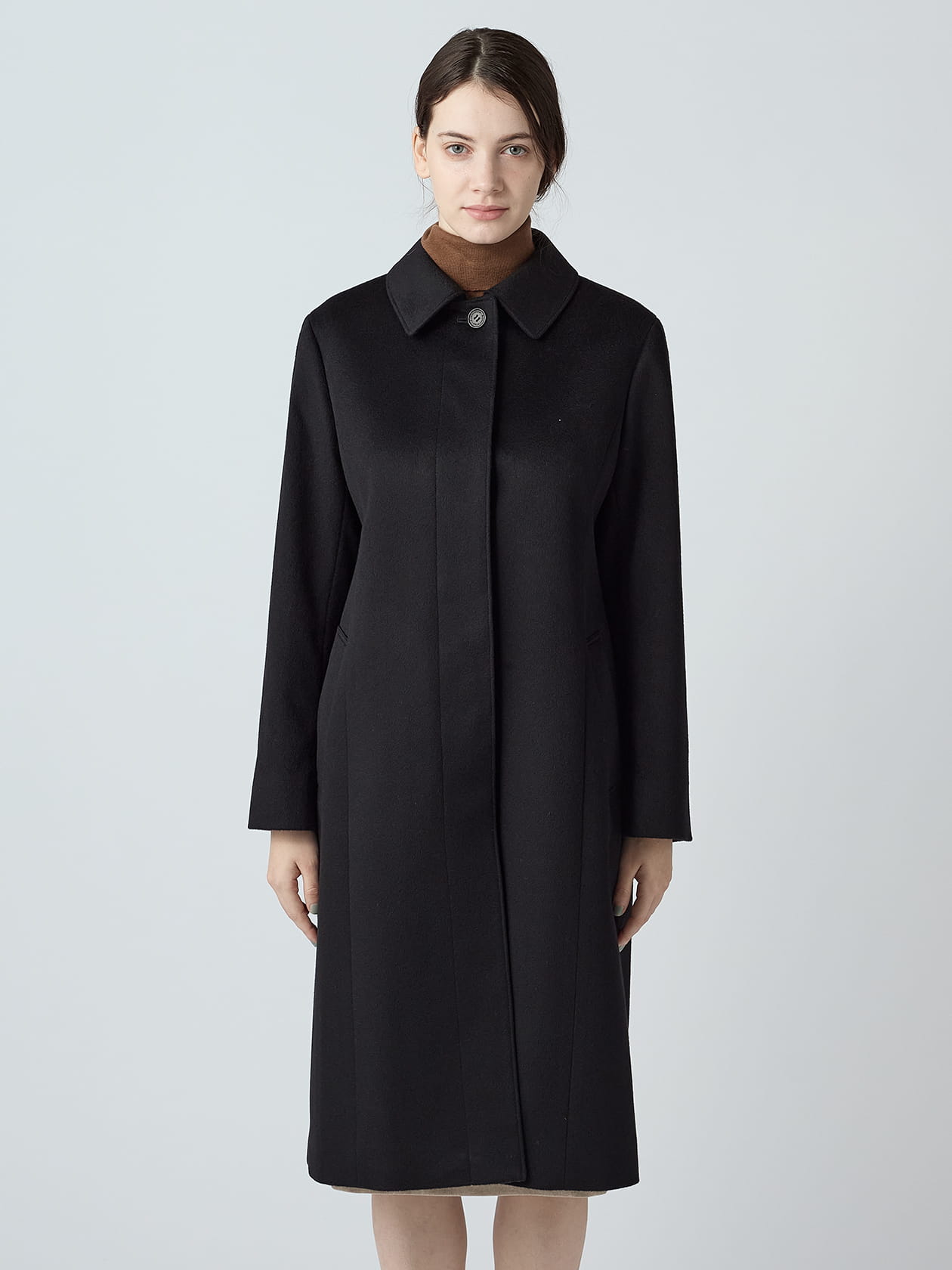 カシミアステンカラーコート