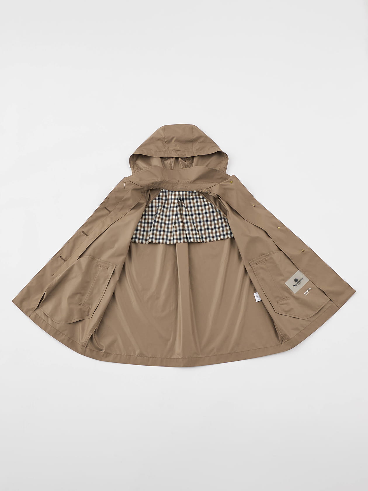 【超美品】_Aquascutum ベージュ ステンカラー PERTEX ステンカラーコート