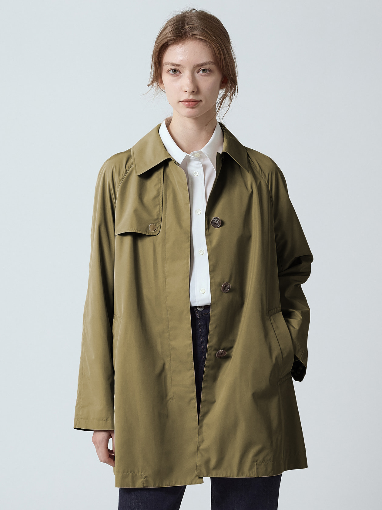 SORELAタフタ Aラインショートコート