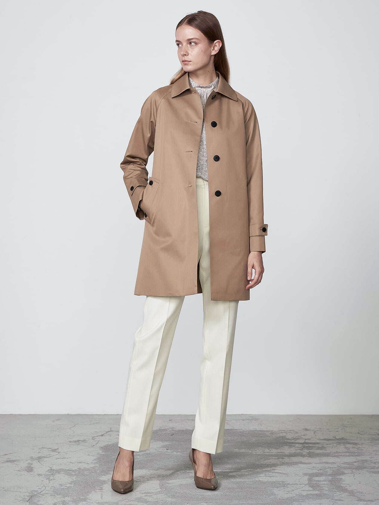 美品✨アクアスキュータム ステンカラーコート ライナー付 比翼 着丈110以上 中古・古着通販】Aquascutum (アクアスキュータム) ライナー付比翼