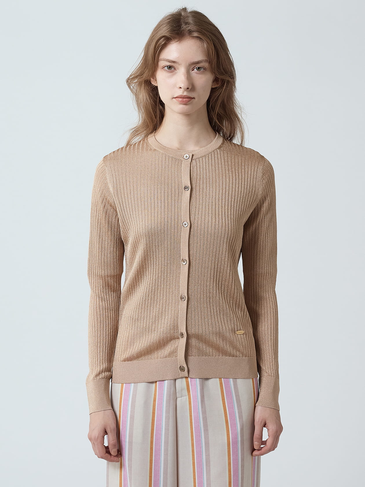 アンサンブル対応】SILKY リブニットカーディガン