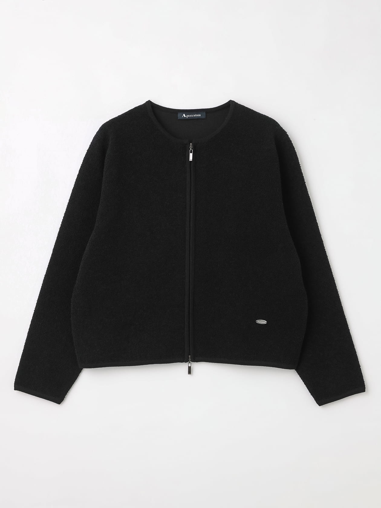 eLLaブラック ニットブルゾン コクーンニットブルゾン