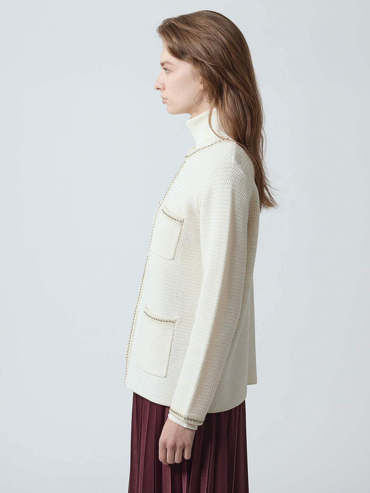 ツイードニットジャケット