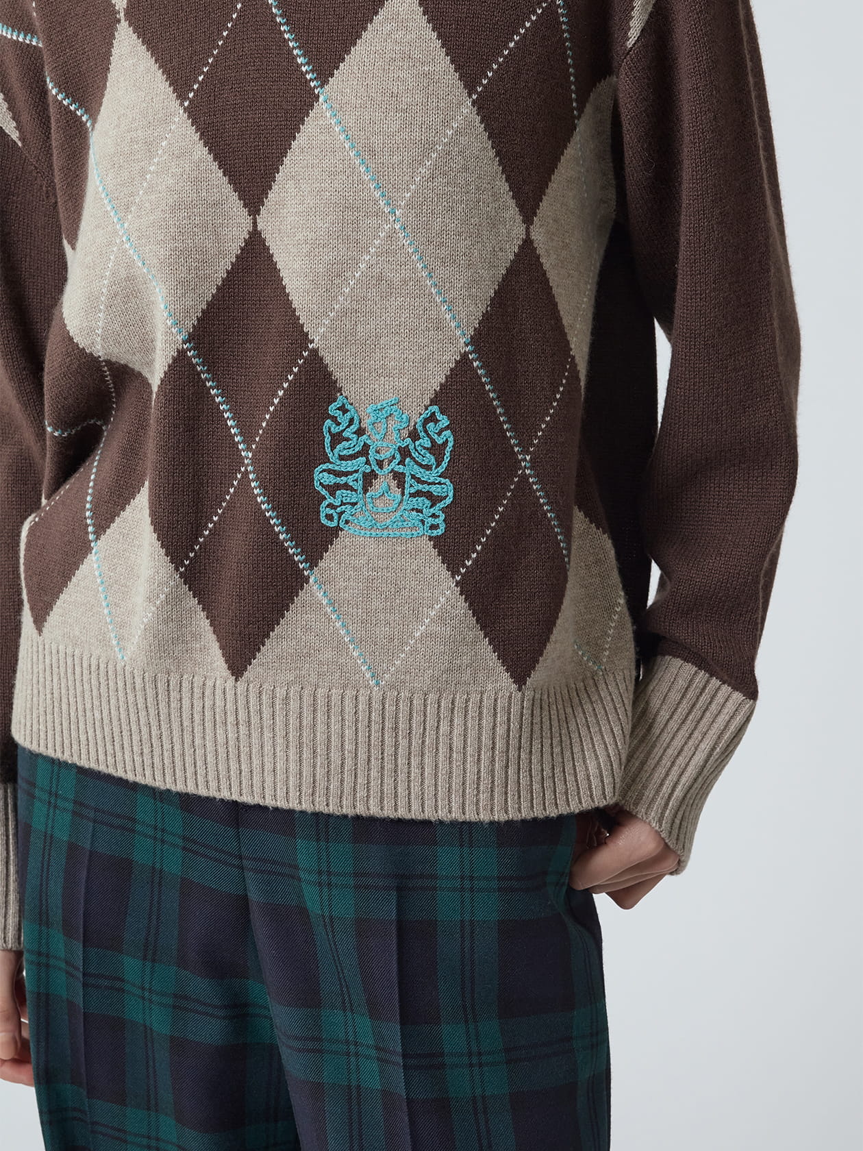 『人気デザイン』 Burberrys アーガイル柄 ニット カシミヤ混 カシミヤ混アーガイルニット