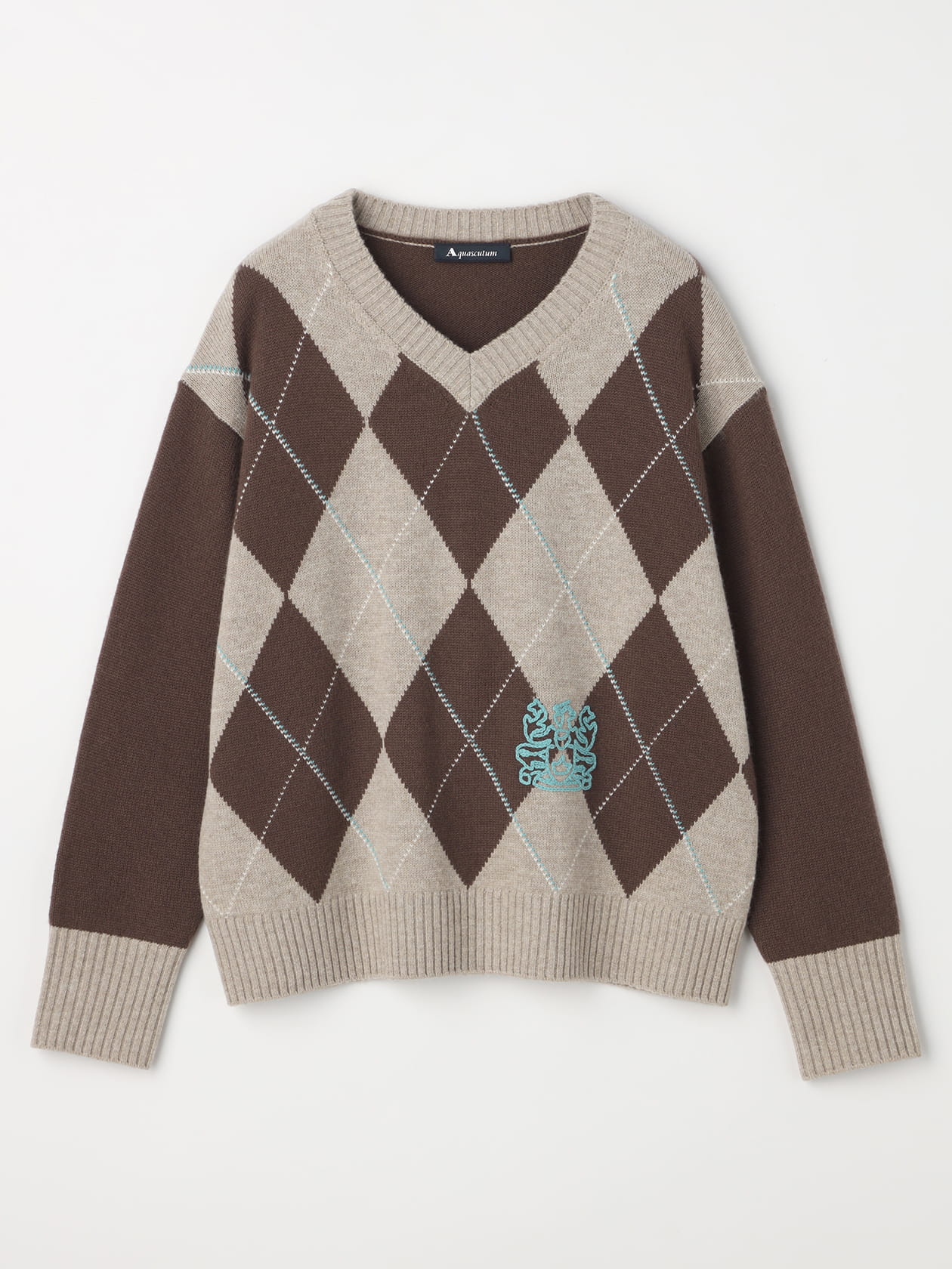 dunhill スコットランド製 カシミヤニット アーガイル ダイヤ dunhill