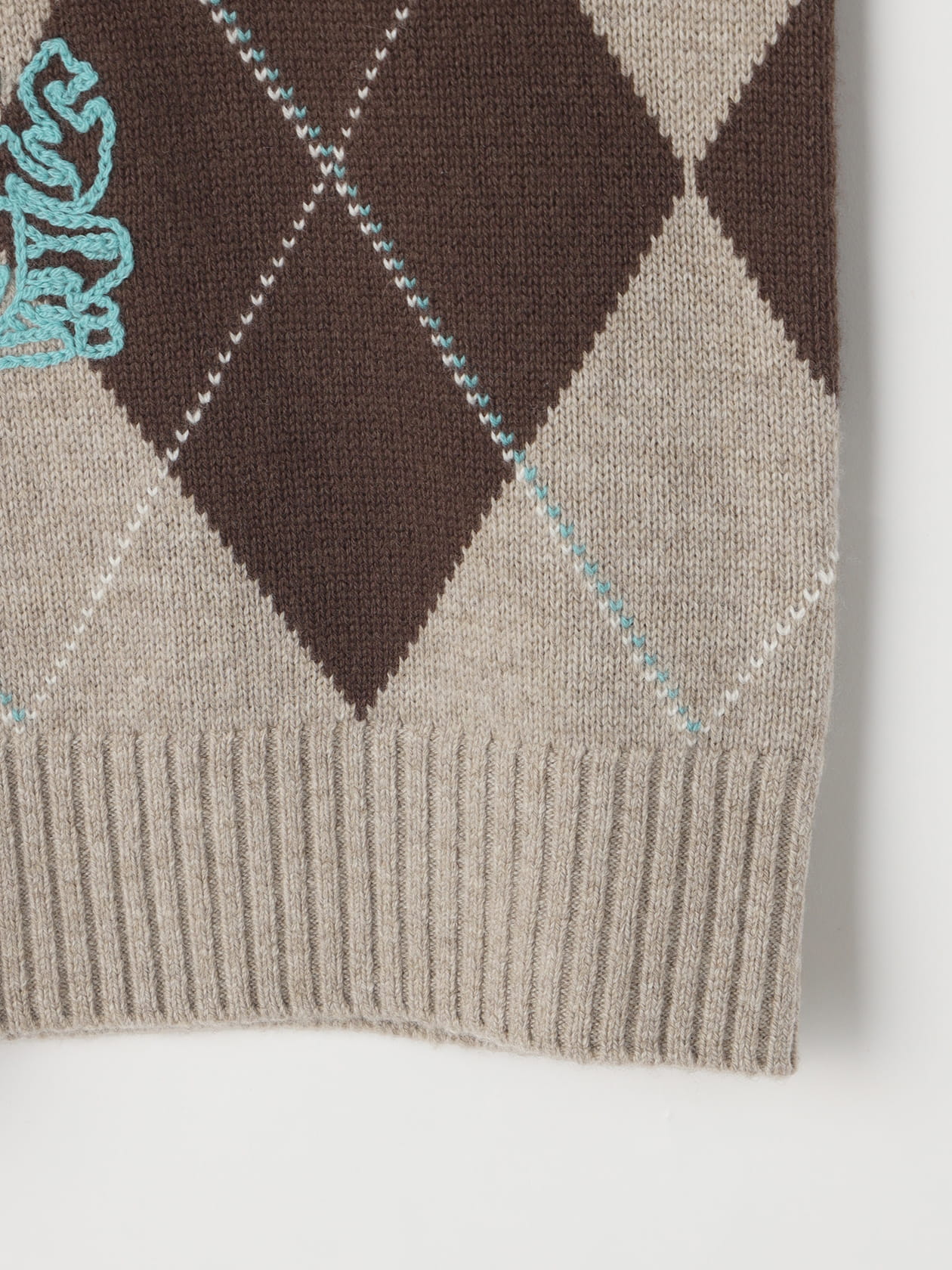 カシミヤ混アーガイルニット