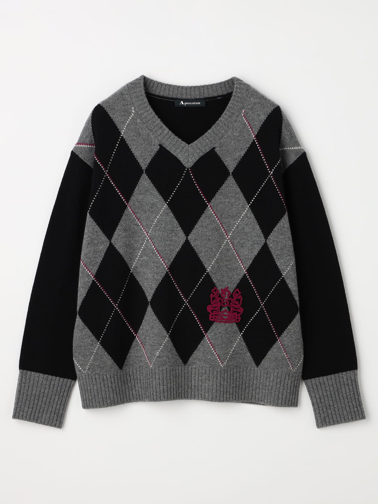 カシミヤ混アーガイルニット