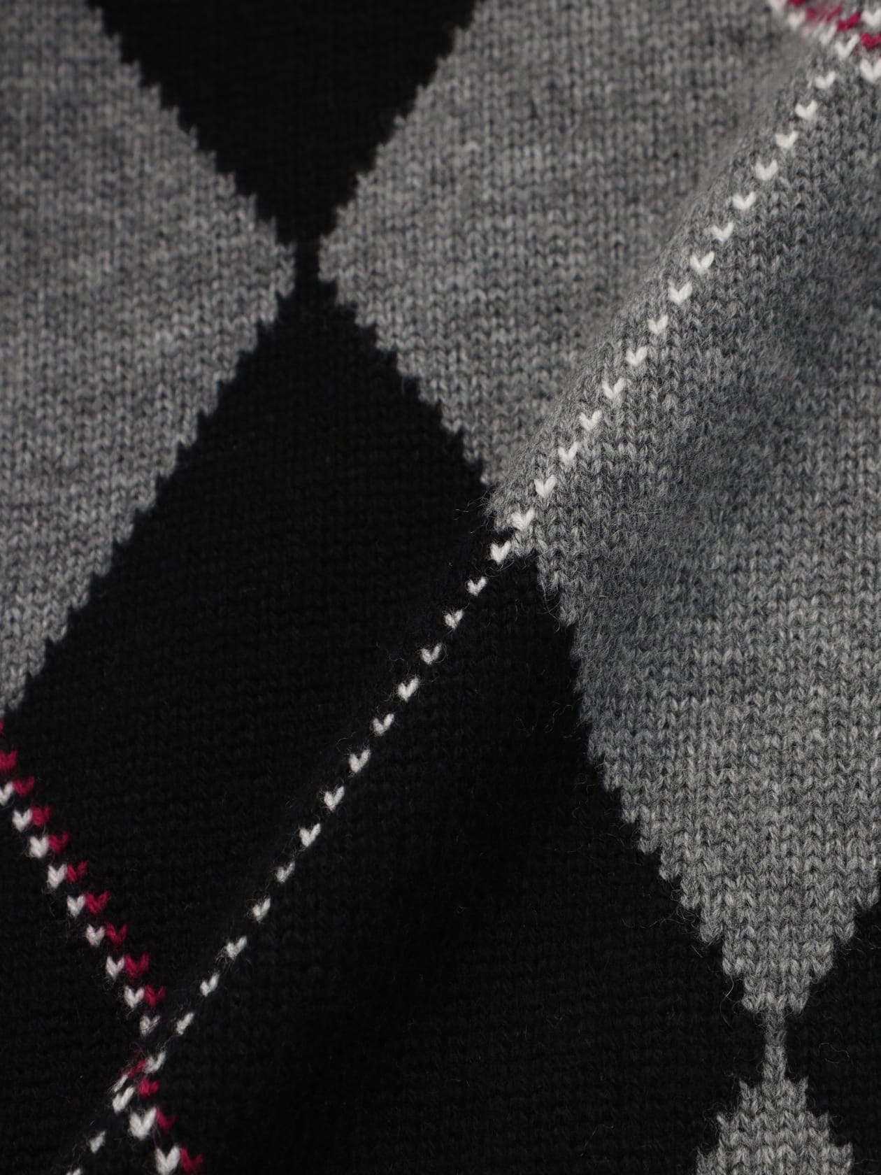 カシミヤ混アーガイルニット