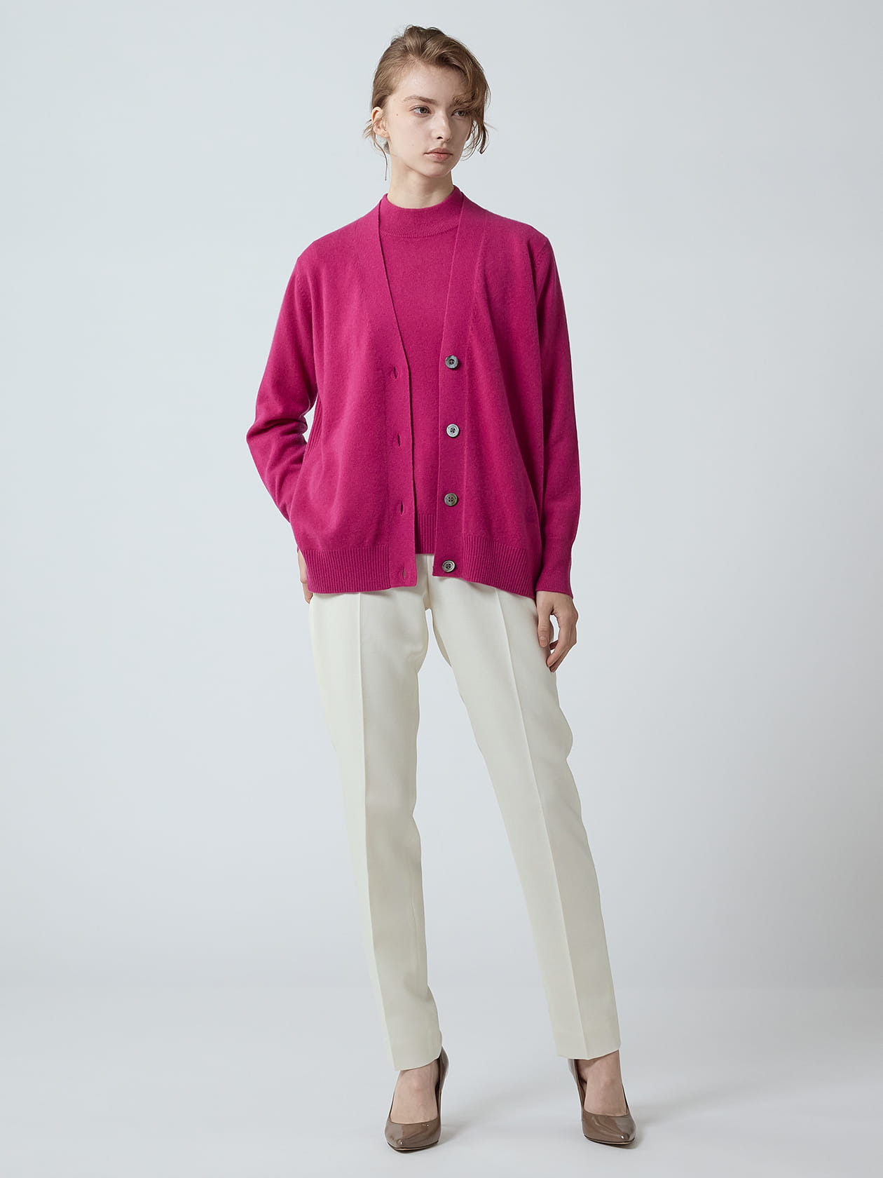 アンサンブル対応】ピュアカシミヤカーディガン