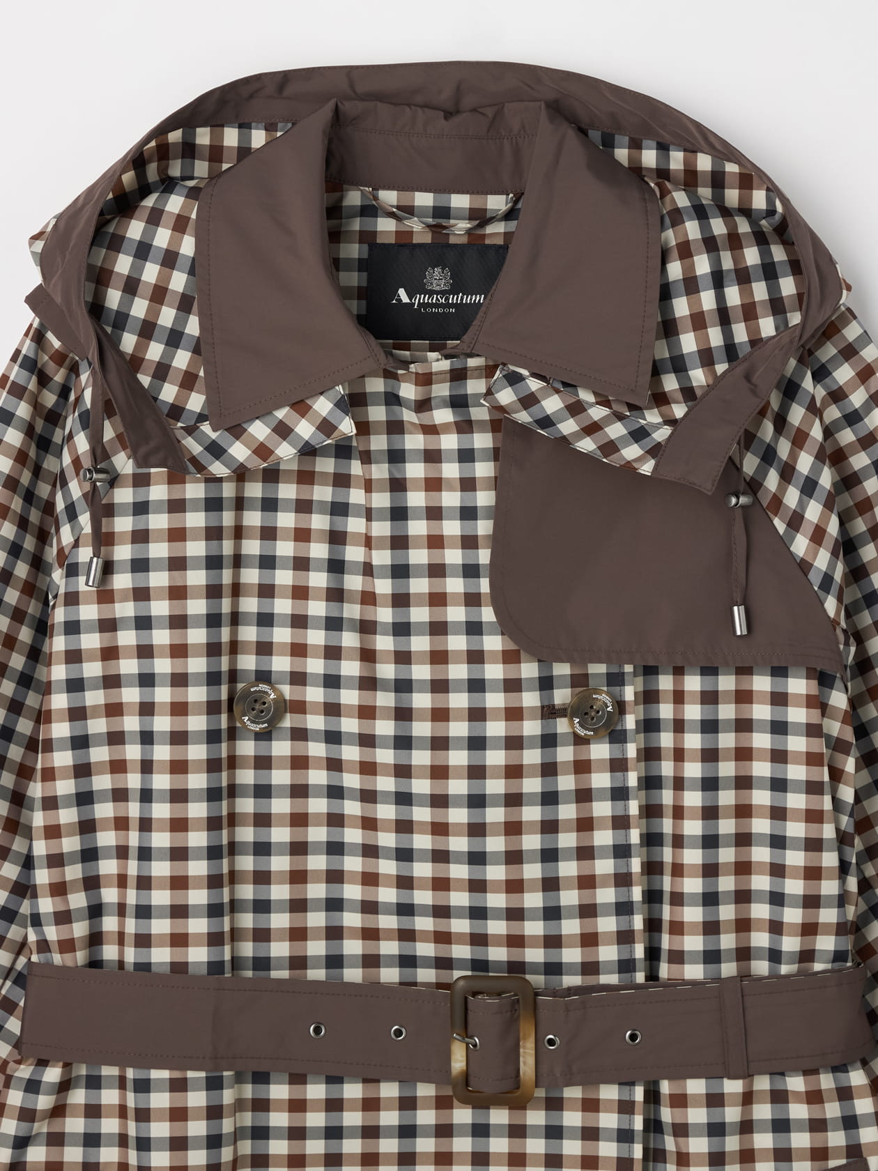 【美品】【Aquascutum】トレンチデザイン チェック レインコート アクアスキュータム トレンチデザイン クラブチェック レインコート