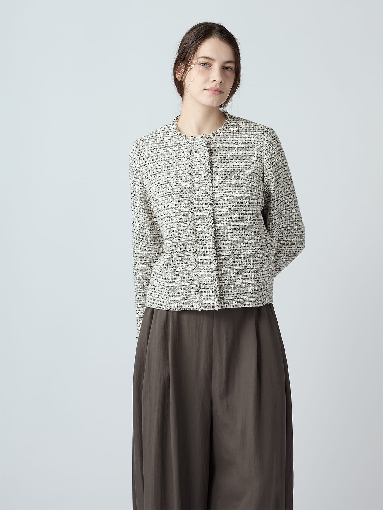 『おこわ』diagram『新品、未使用』　 ツイードジャケット✨ セットアップ対応】ダミエ ラッセルツイード ジャケット（01-02JK01