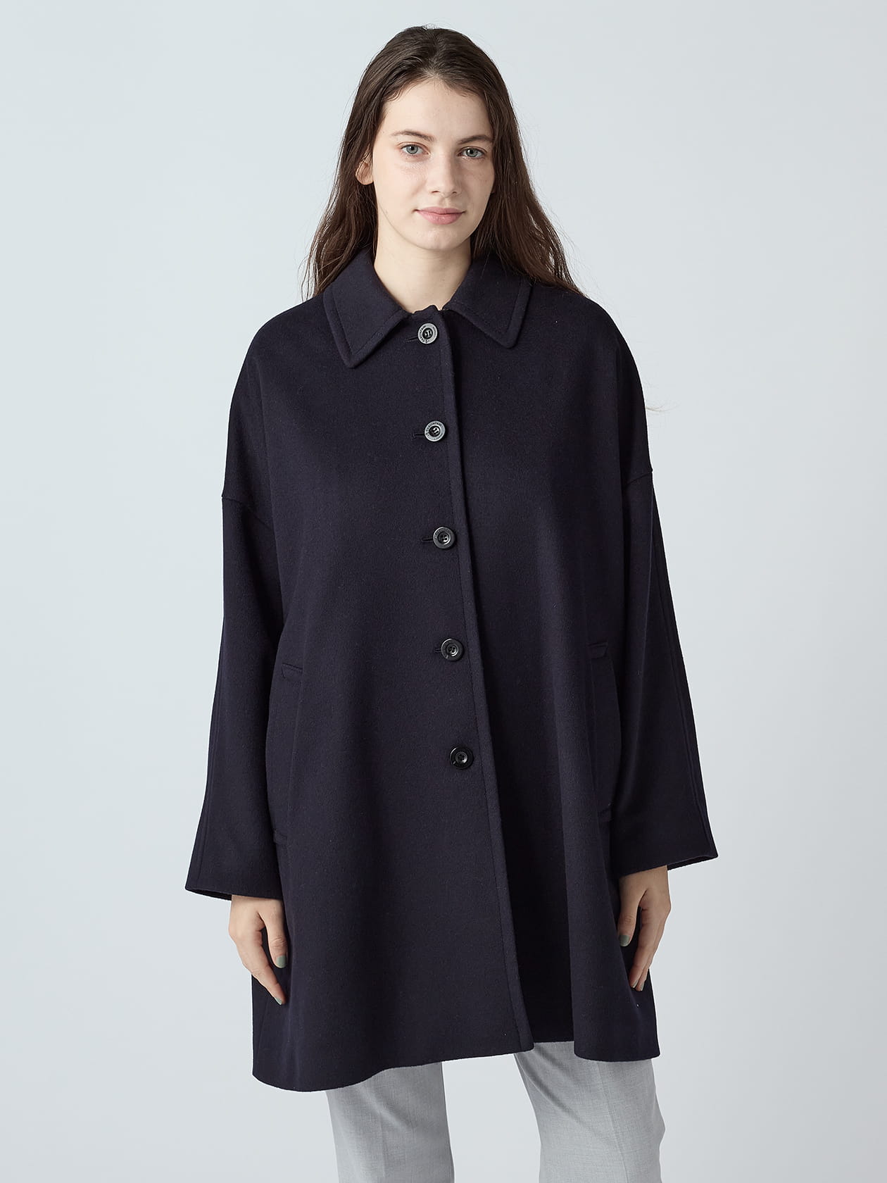 Aラインステンカラーコート