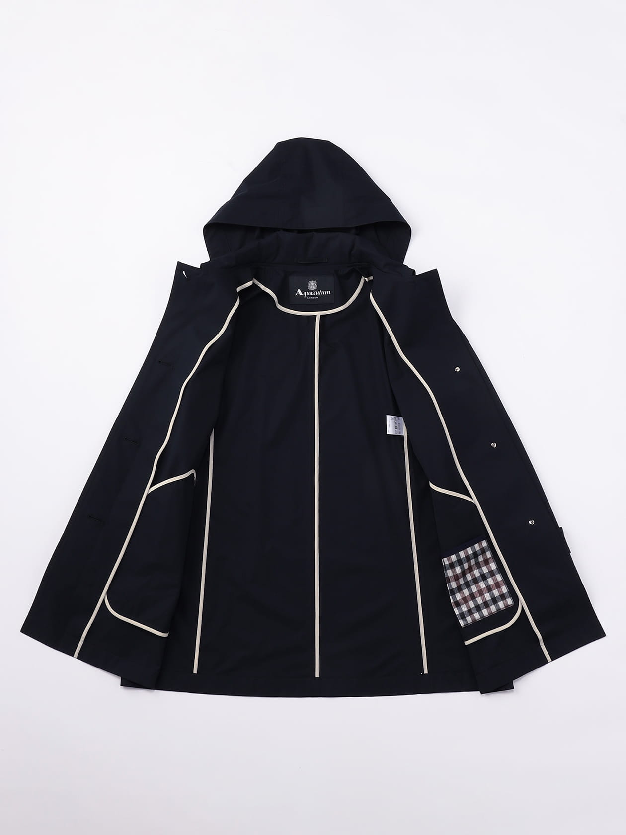【本日限定値下未使用】Aquascutum ポケダブルチェック Wレインコート クラブチェック パッカブルコート