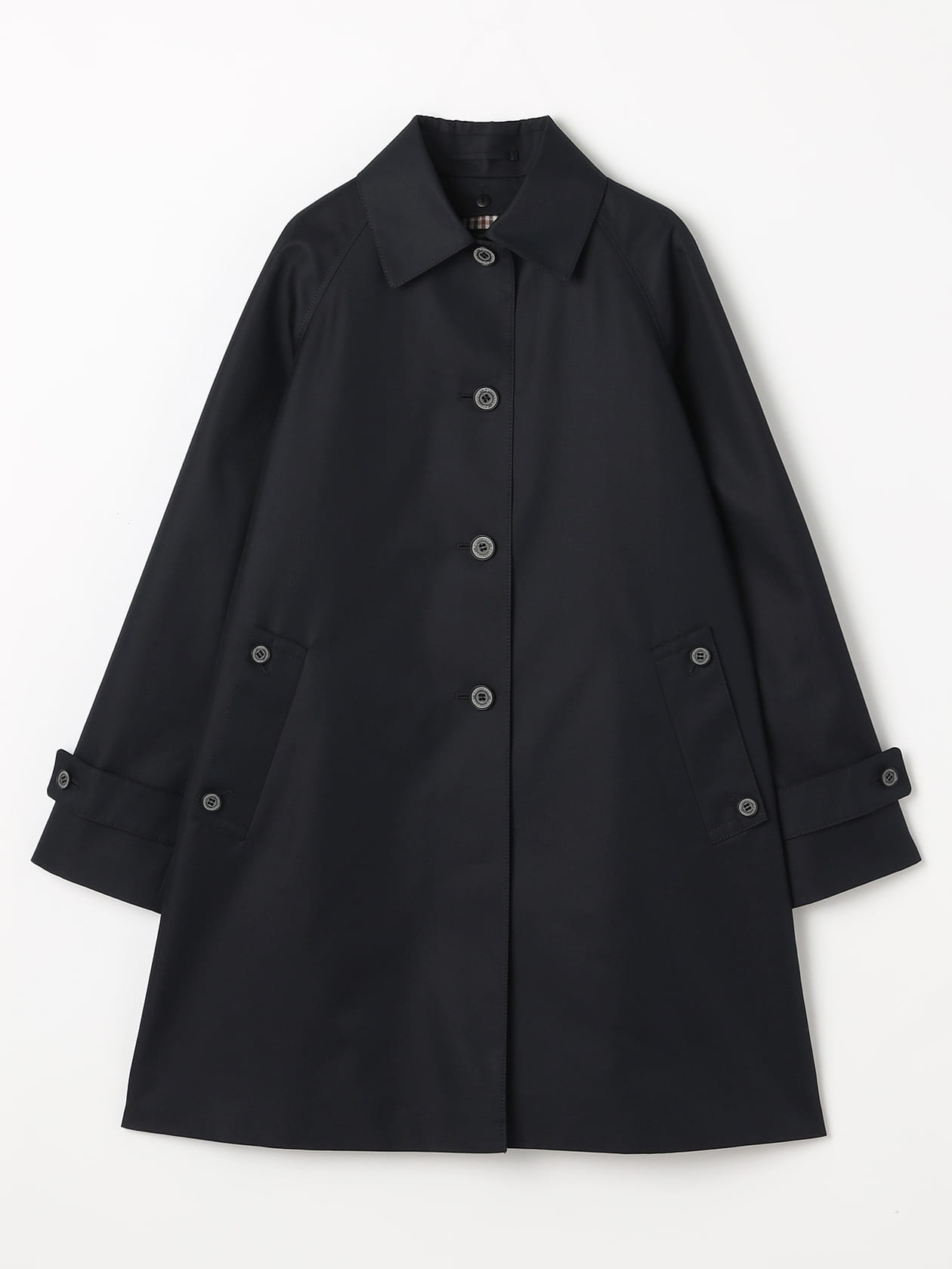 極美品✨Aquascutum ステンカラー ロングコート　Aライン　裏地ロゴ総柄 Aラインステンカラーコート