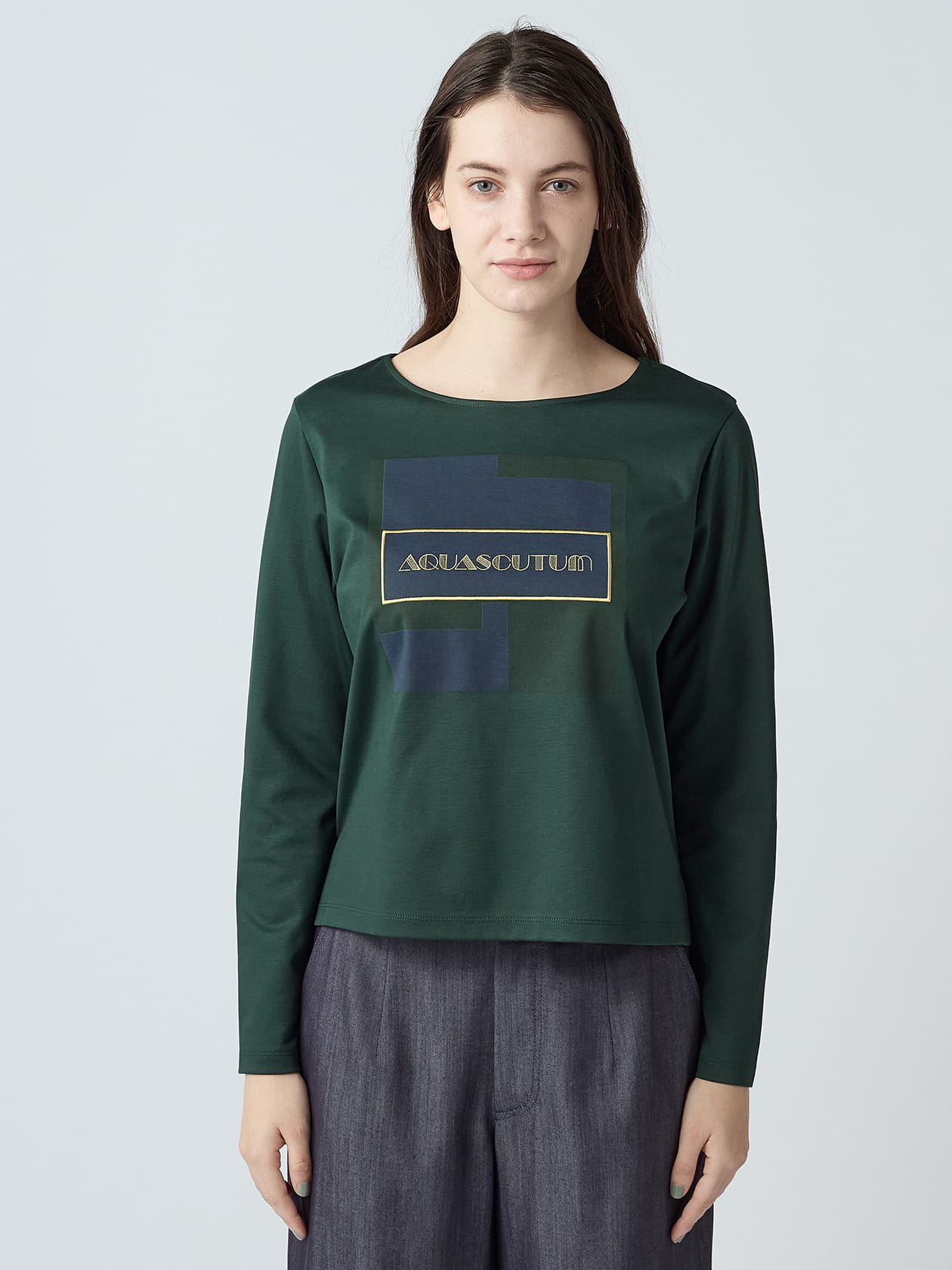 ロゴ刺繍ポンチカットソー